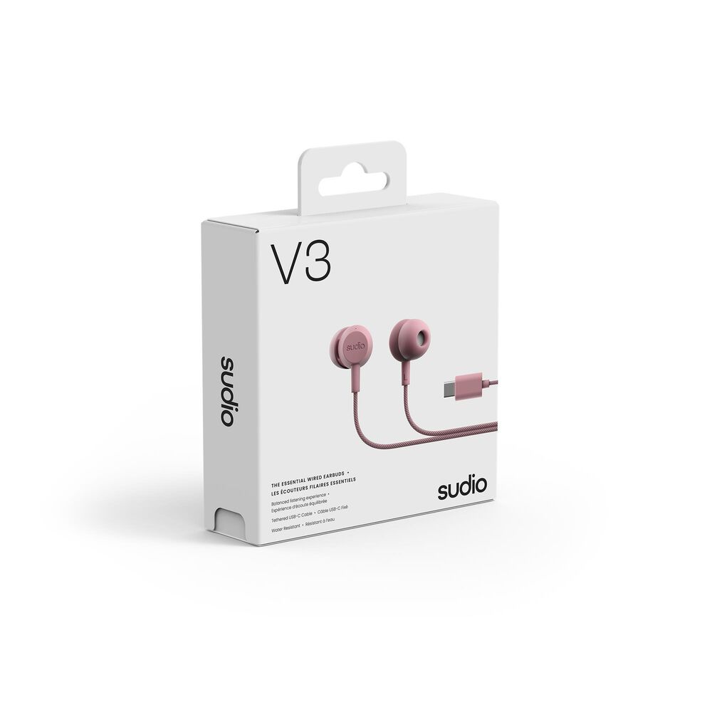 Sudio V3 Wired Earbuds in Pink, , large