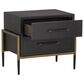 37B Weldrick 2-Drawer Nightstand in Black and Antique Brass, , large
