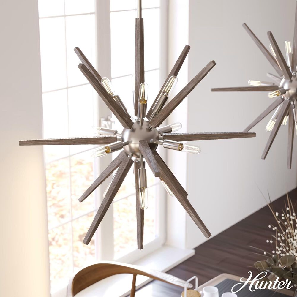 Hunter Jupiter Star 24&quot; 12-Light Pendant in Brushed Nickel, , large