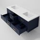 Lexora Home Castor 60" Double Bathroom Vanity in Blue with 2 cm White Quartz Top and Rectangular Sinks, , large