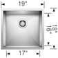 Blanco Precision 19" R0 Single Bowl Kitchen Sink in Satin Polished, , large