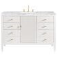 James Martin Vanities Myrrin 48" Vanity in Bright White with 3 cm Carrara White Marble Top, , large