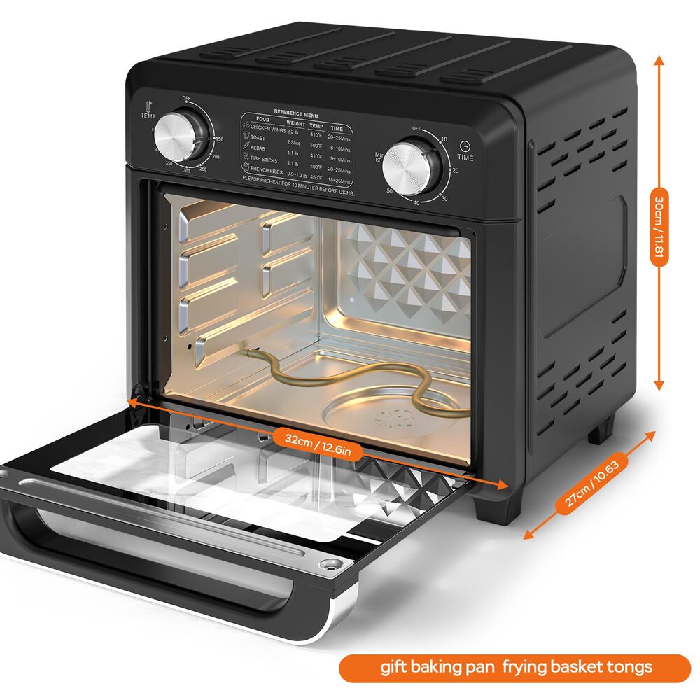 HOMLUX 11 Qt Air Fryer Toaster Oven in Black, , large