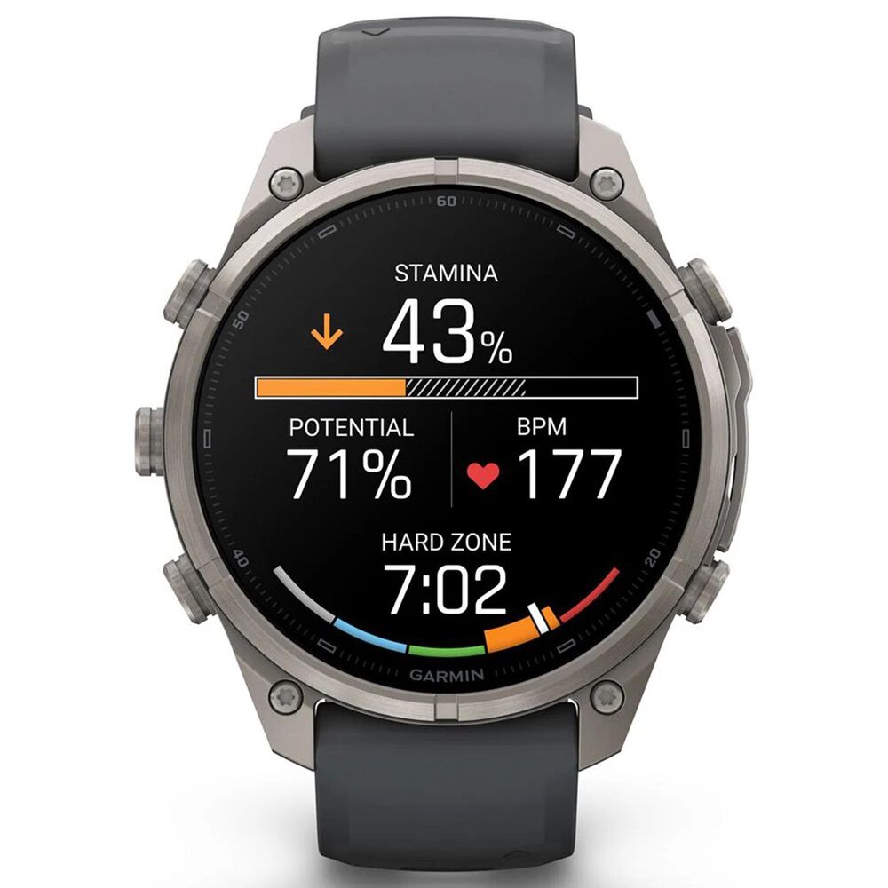 Garmin fenix 9 Pro Smartwatch 47mm Titanium with Graphite and Black Silicone Band, , large