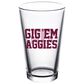 Valiant Gifts Texas TAMU Logo Pint Glass in Aggie Maroon, , large