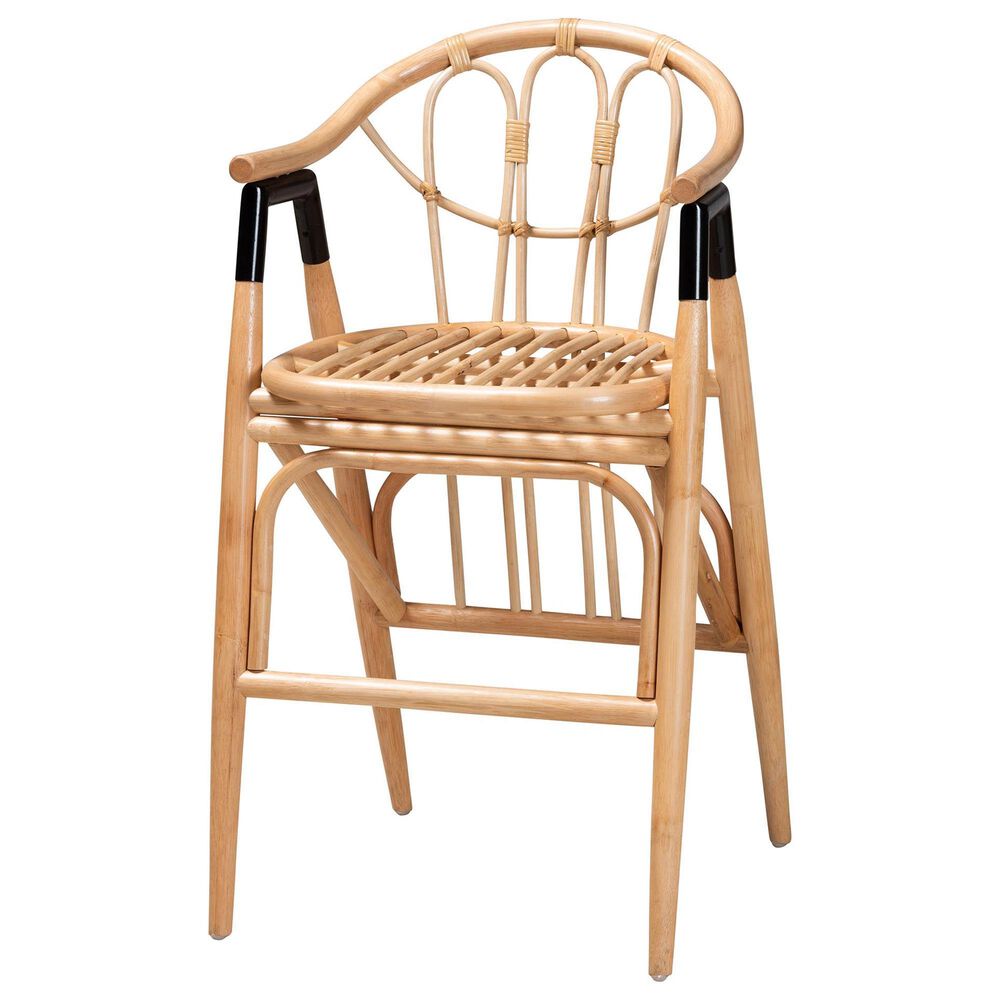 Baxton Studio Cyntia Counter Stool in Natural Brown, , large