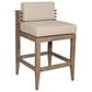 Armen Living Vivid Patio Counter Height Bar Stool with Taupe Cushion in Brown, , large