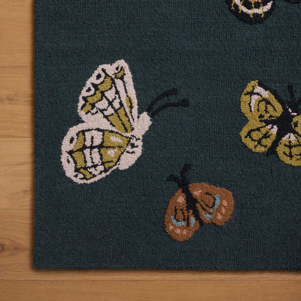 Rifle Paper Co. x Loloi Highgrove Teal 2&#39;3&quot; x 3&#39;9&quot; Area Rug, , large