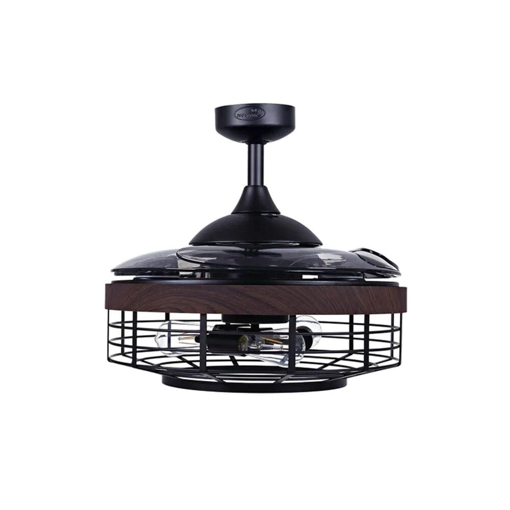 Beacon Lighting Montclair 48&quot; Ceiling Fan with Koa Trim AC and Light in Matte Black, , large