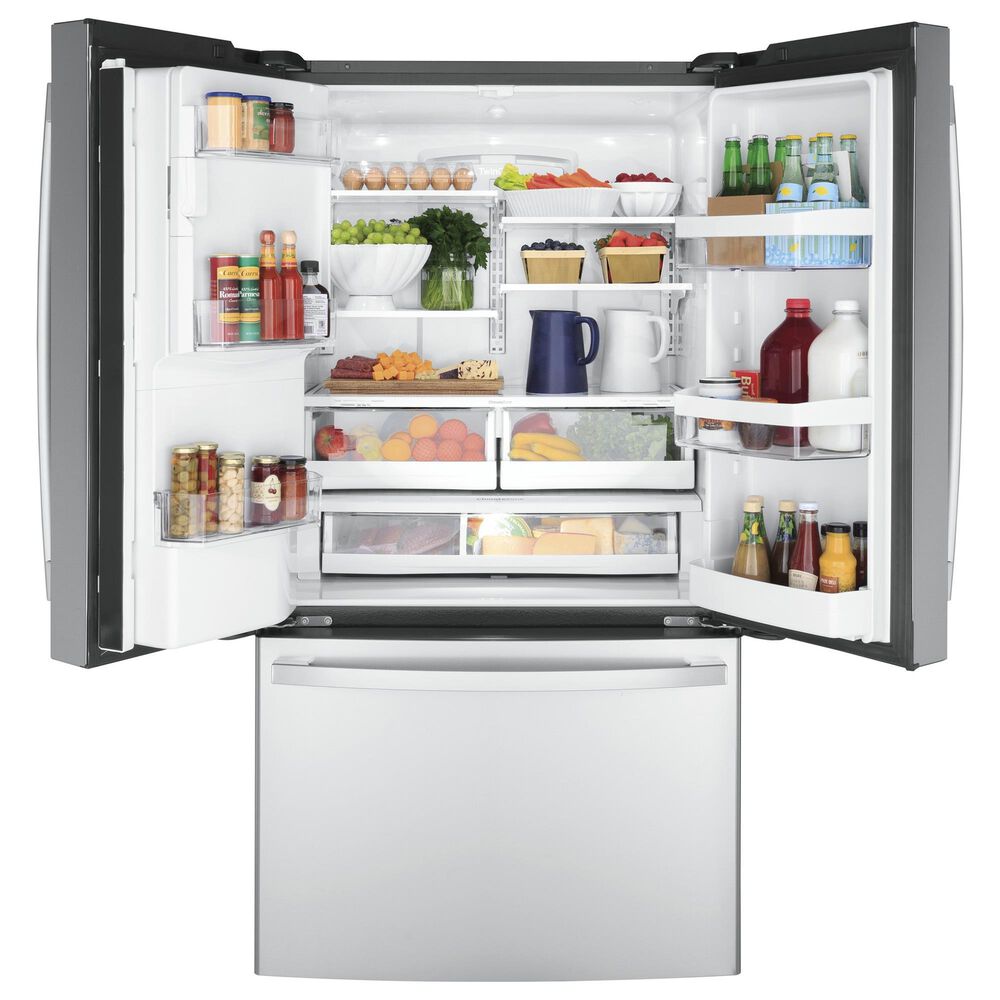 GE Appliances 2-Piece Kitchen Package with 22.1 Cu. Ft. French-Door Refrigerator and Rounded Handle Dishwasher in Fingerprint Resistant Stainless, , large