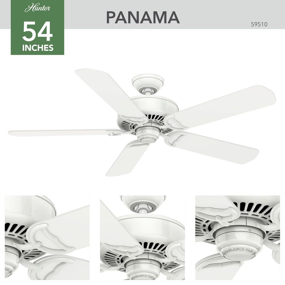 Hunter Panama 54&quot; Ceiling Fan in Snow White, , large