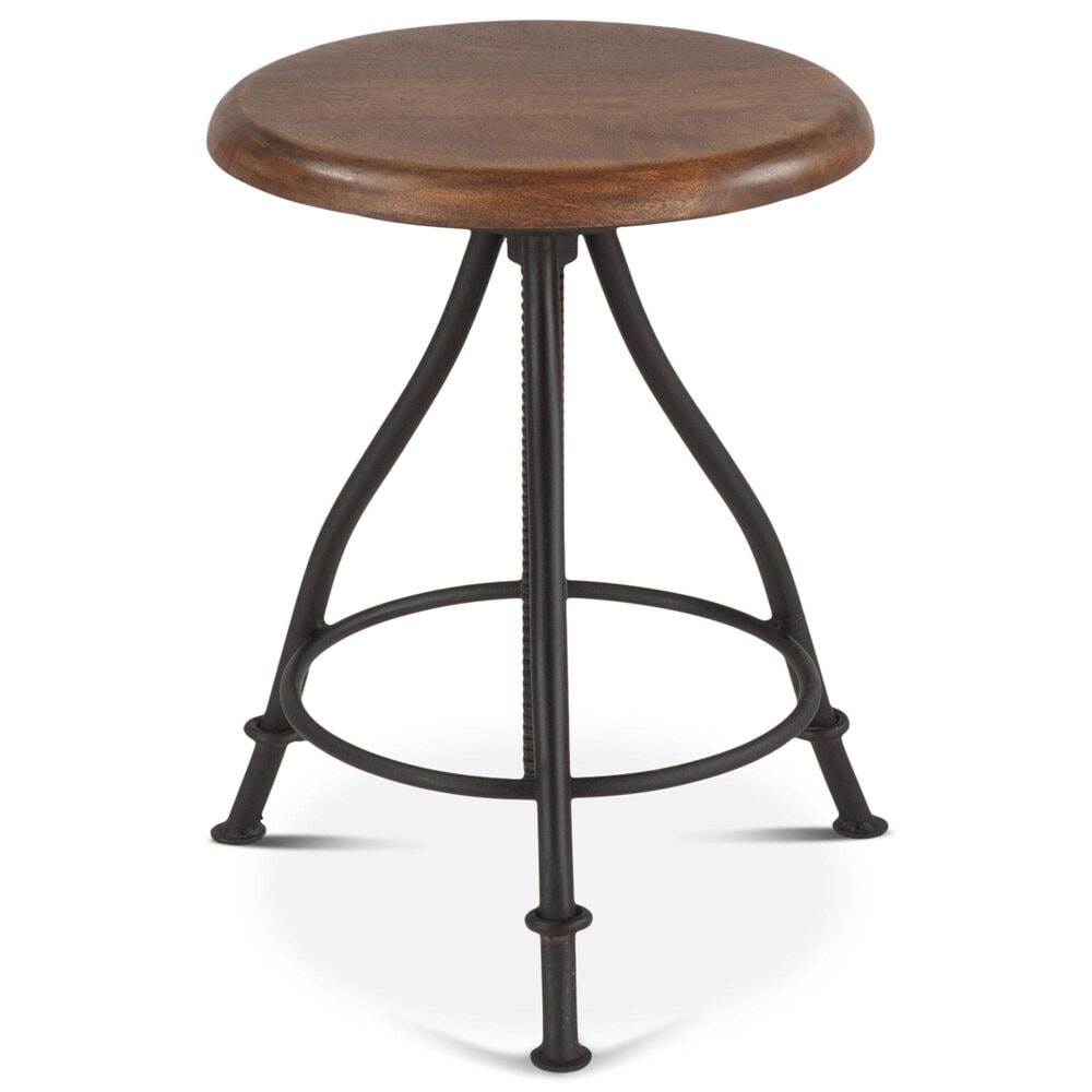 Home Trends & Design Industrial Loft Adjustable Swivel Barstool in Walnut and Black, , large
