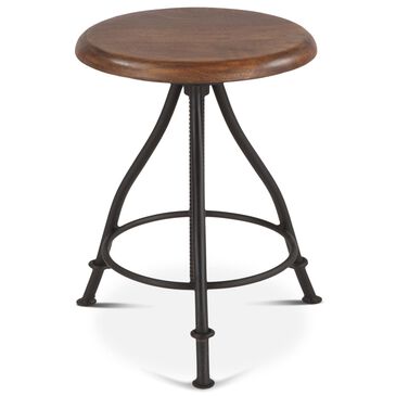 Home Trends & Design Industrial Loft Adjustable Swivel Barstool in Walnut and Black, , large