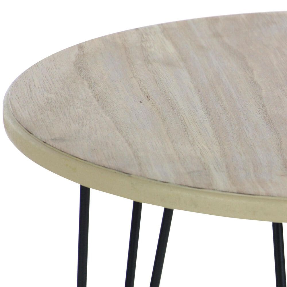 Maple and Jade Accent End Table with Hairpin Legs in Brown and Black, , large