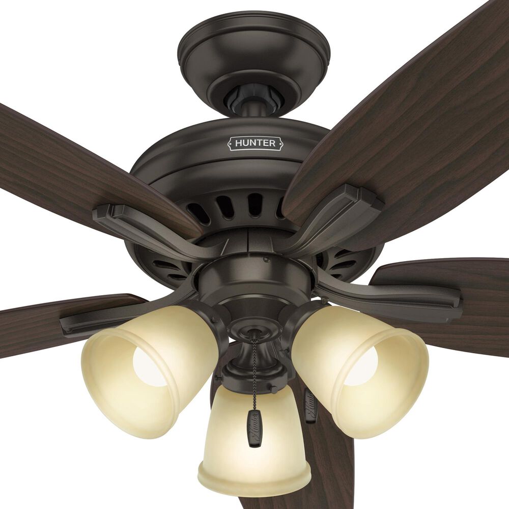 Hunter Newsome 52&quot; Ceiling Fan with 3 Lights in Premier Bronze, , large