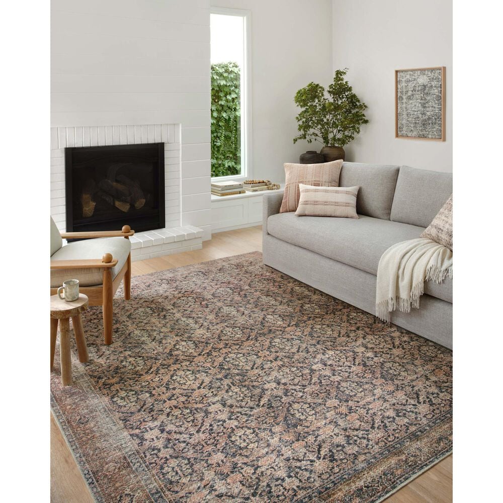 Amber Lewis x Loloi Billie 7&#39;6&quot; x 9&#39;6&quot; Ink and Salmon Area Rug, , large