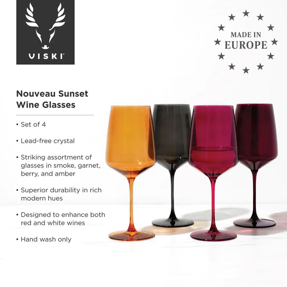 True Brands Reserve Nouveau Crystal Wine Glasses in Sunset &#40;Set of 4&#41;, , large