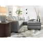 Ashley Clairette Court Oversized Accent Ottoman in Alloy, , large