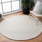 Safavieh Marbella Interlaced Striped 4" Round Light Brown and Ivory Area Rug, , large