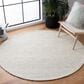 Safavieh Marbella Interlaced Striped 4" Round Light Brown and Ivory Area Rug, , large