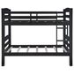 Linon Home Decor Levi Twin Over Twin Bunk Bed in Black, , large