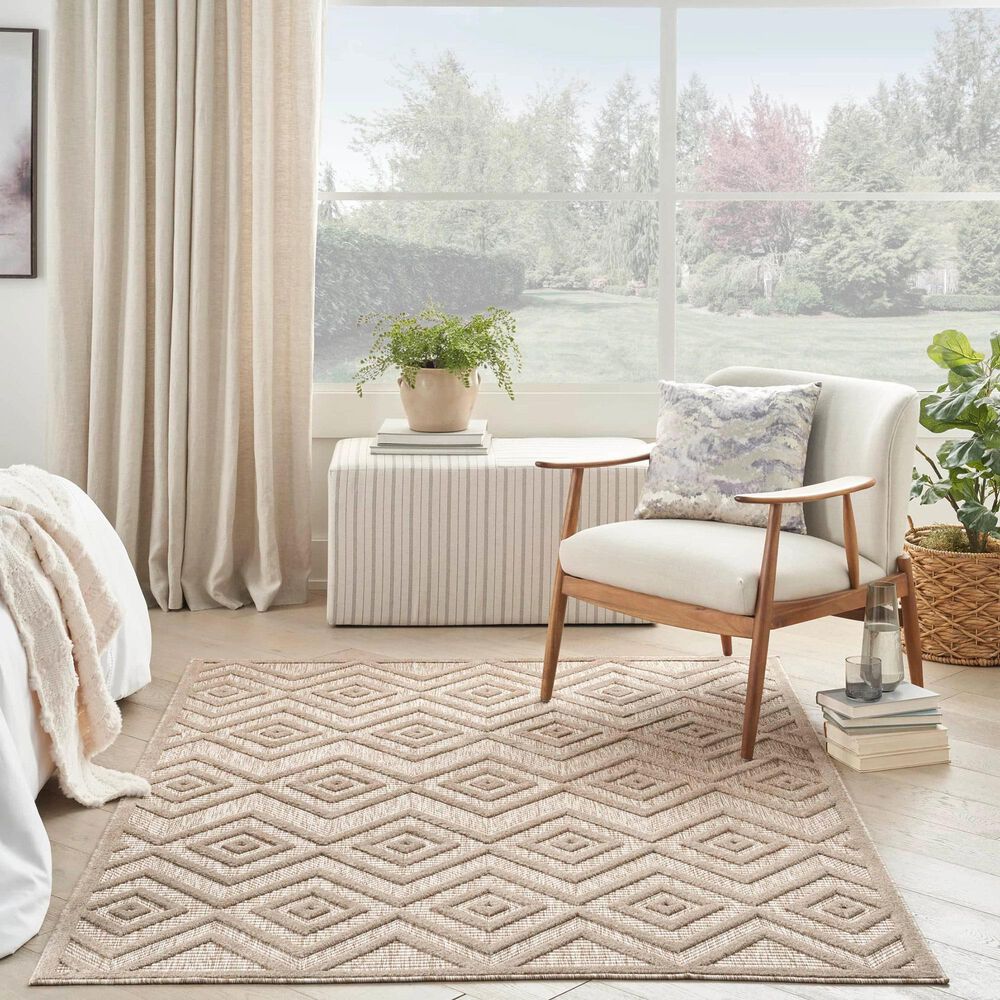 Nourison Versatile 5&#39; x 7&#39; Natural Beige Indoor/Outdoor Area Rug, , large