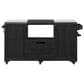 HOMLUX 67" Outdoor Kitchen Island with Stainless Steel Top in Black, , large