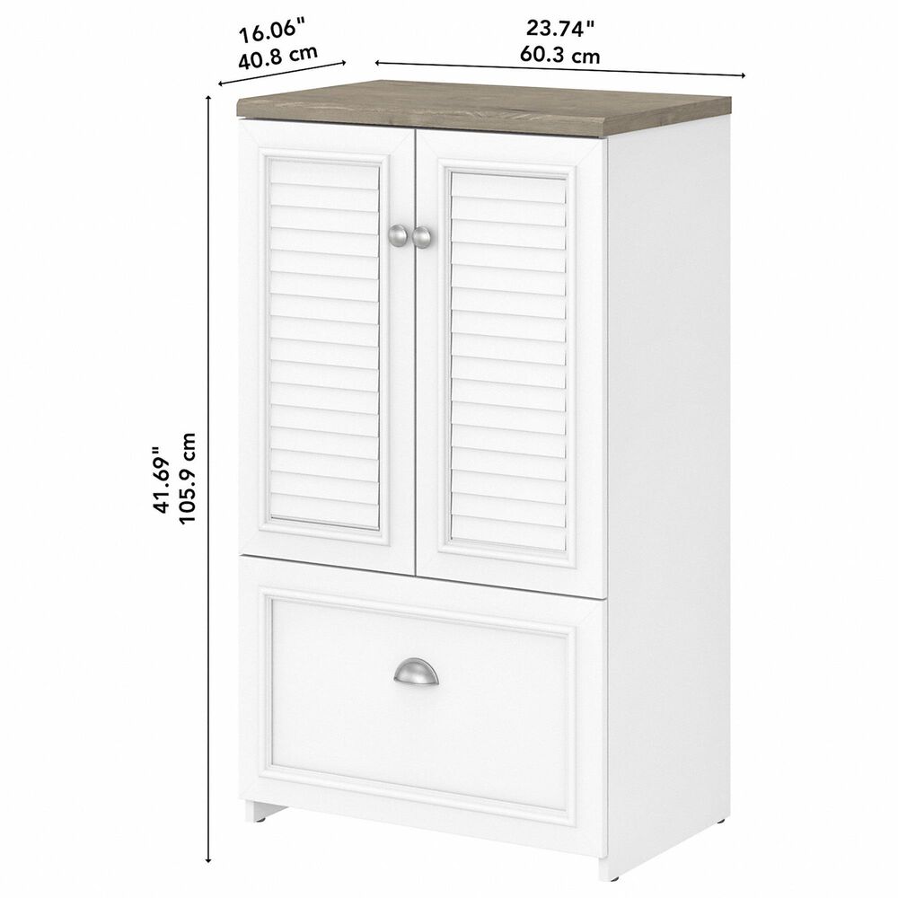 Bush Fairview Storage in Shiplap Gray/Pure White Nebraska