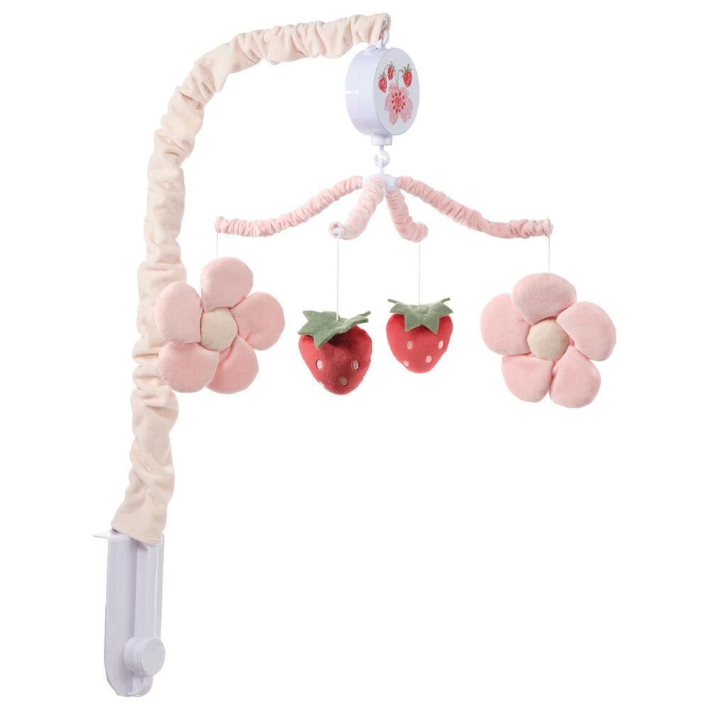Lambs & Ivy Flower Power Musical Baby Crib Mobile in Pink, , large