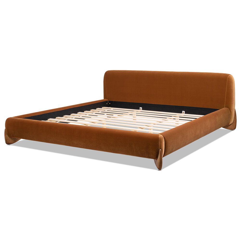 Jennifer Taylor Home Alpine King Platform Bed Frame in Burnt Orange, , large