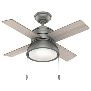 Hunter Loki 36" Ceiling Fan with LED Lights in Matte Silver, , large