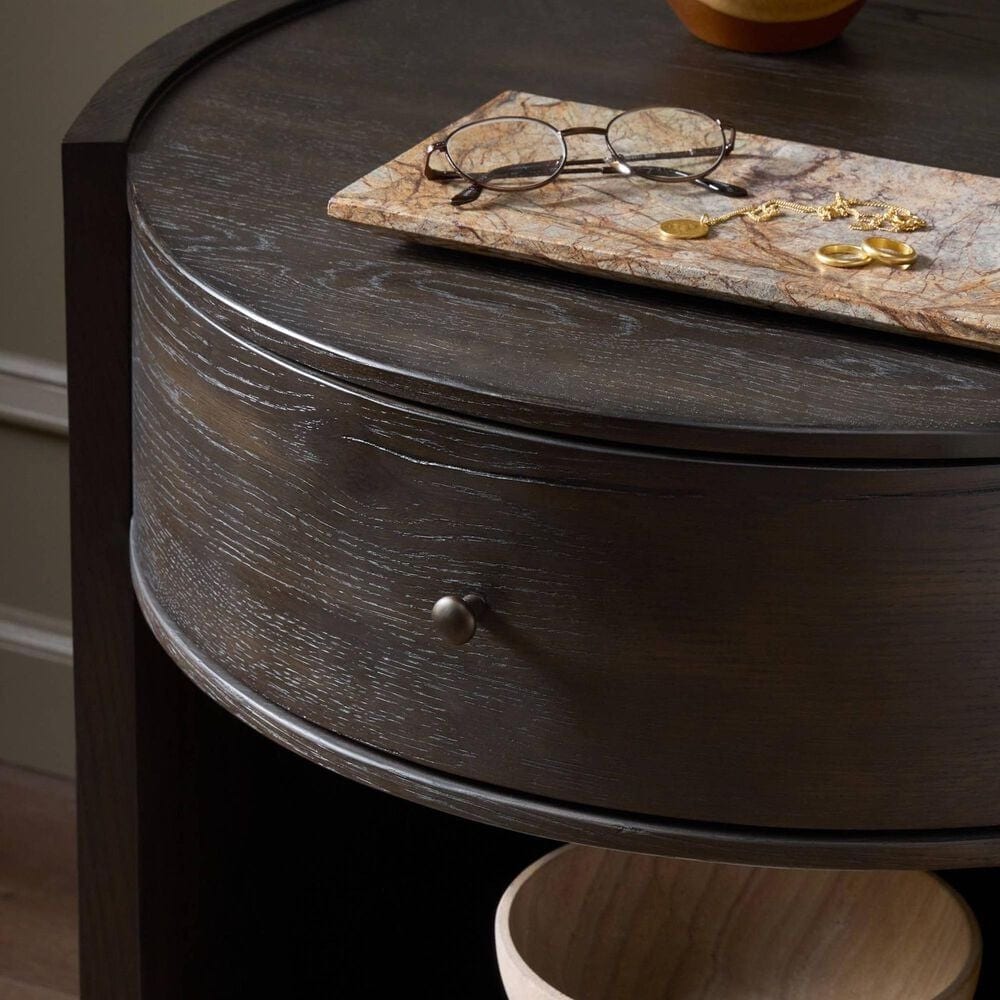Four Hands Bode 1 Drawer Nightstand in Smoked Black, , large