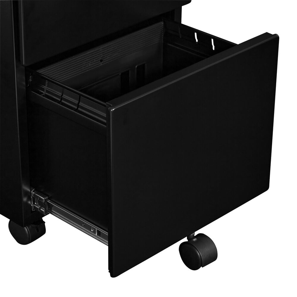 Valor Living Mobile File with Padded Seat in Black, , large