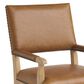 Lexington Home Brands Montecito Colburn Arm Chair with Saddleback Cushion in Light Chestnut Leather and Ivory Finish, , large