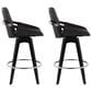 Lumisource Cosmo 26" Swivel Counter Stool with Black Cushion in Black and Chrome (Set of 2), , large