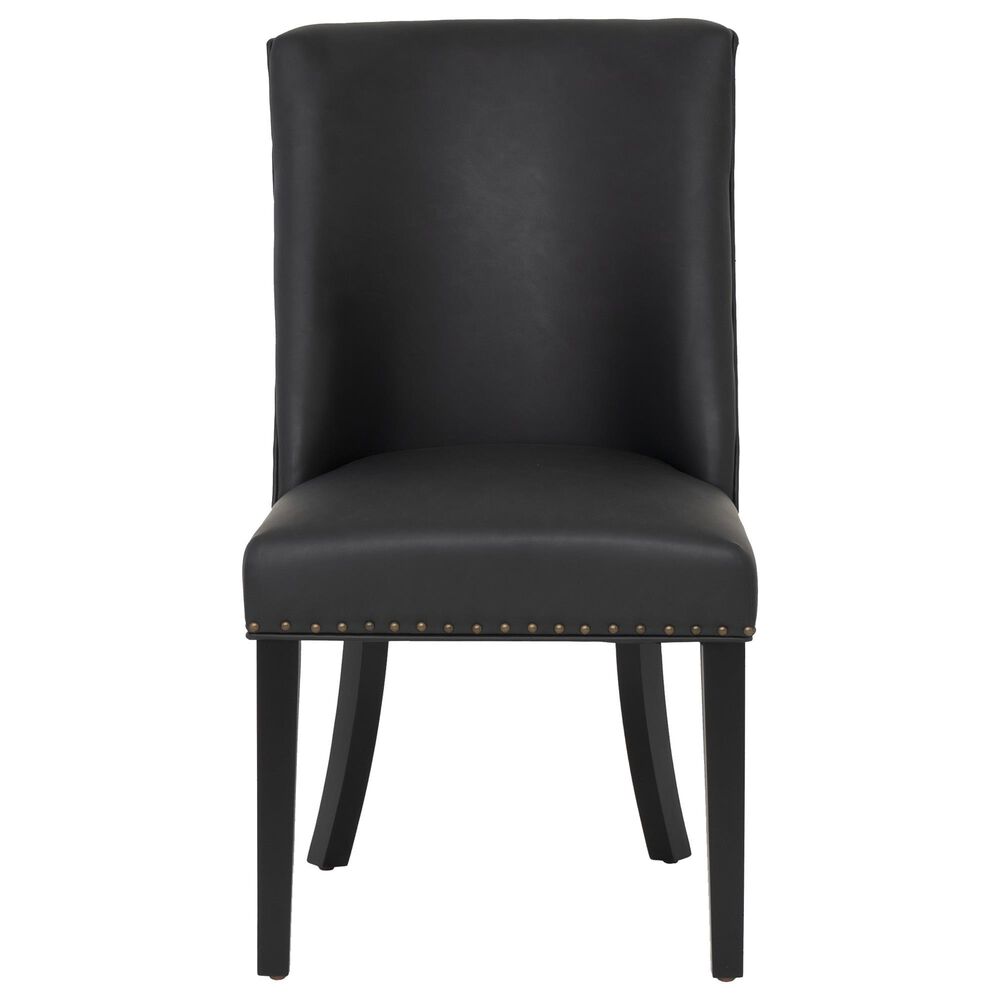 Linon Home Decor Adler Side Chair with Black Faux Leather Cushion in Black, , large