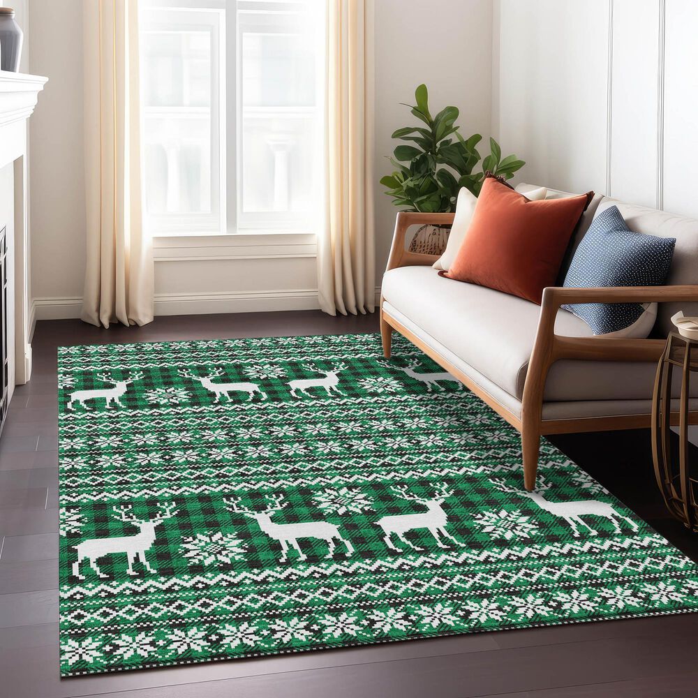 Dalyn Rug Company Wonderland WN28 5&#39; x 7&#39;6&quot; Green Indoor/Outdoor Area Rug, , large
