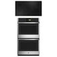 GE Profile 2-Piece Kitchen Package with Stainless Steel 36" Smart Built-In Convection Double Wall Oven and 36" Electric Cooktop in Black, , large