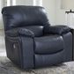 Ashley Leesworth Leather Power Reclining Sofa and Recliner Set in Ocean, , large