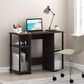 HOMLUX 38" Computer Desk with Dual Open Side Shelves in Espresso and Black, , large