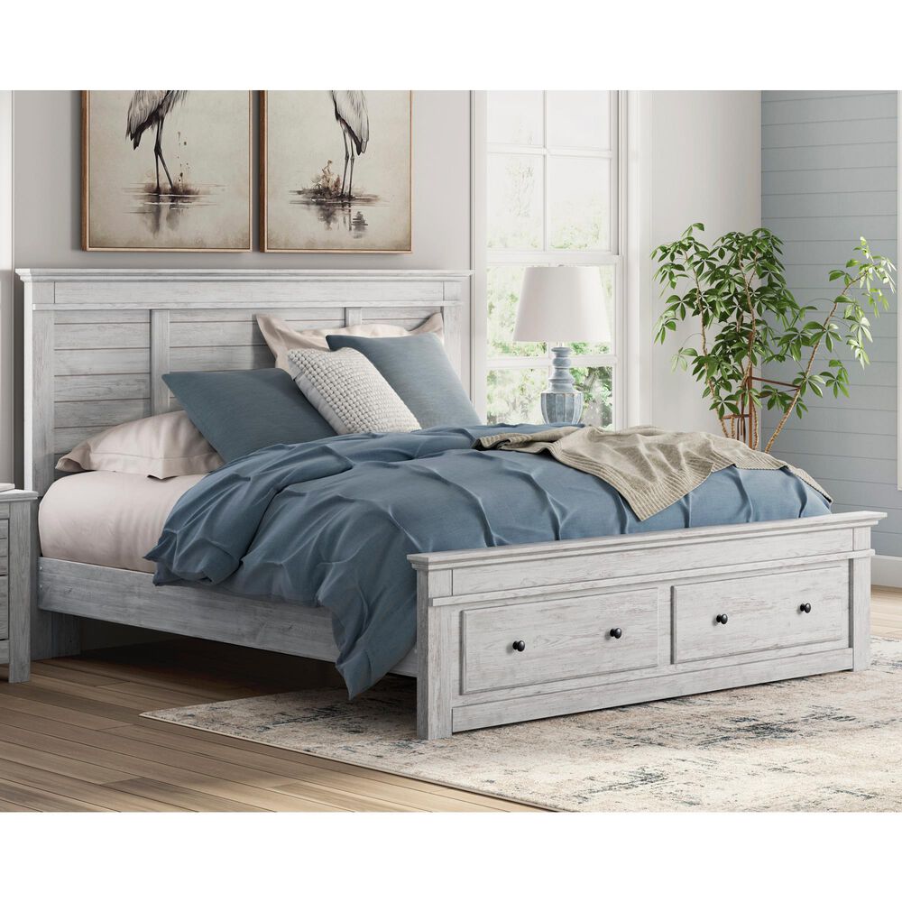Ashley Makidern King Storage Bed with Two Drawers in Whitewash, , large