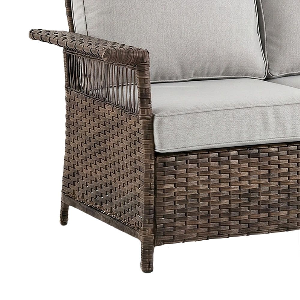 Sunwell Garden 5-Piece Patio Conversation Set with Stationary Chairs in Beige, , large