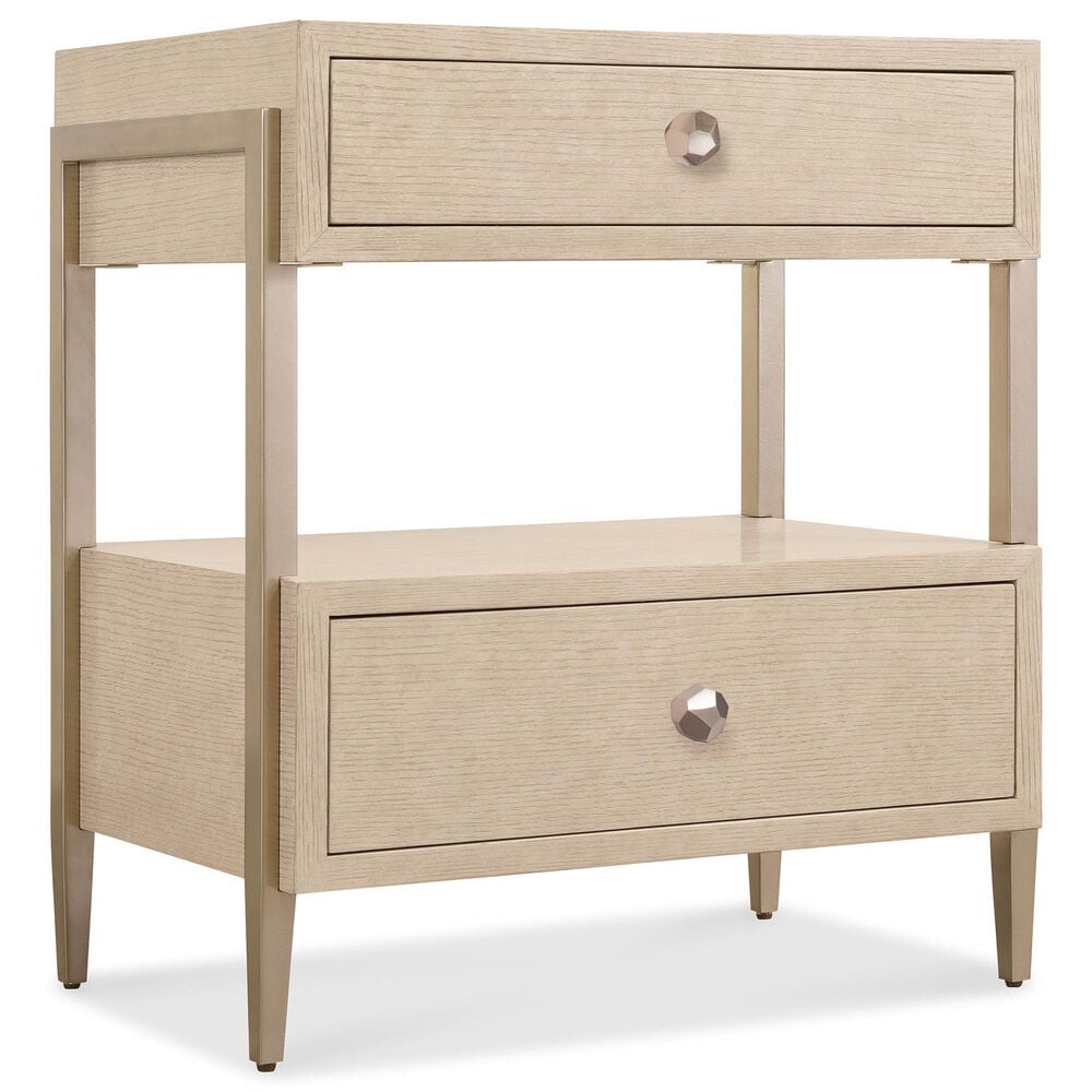 Hooker Furniture Westwood 2-Drawer Nightstand in Polished Limestone and Radiance, , large