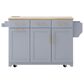 HOMLUX 59" Kitchen Island with 2 Pull Out Cabinet Organizers in Grey, , large
