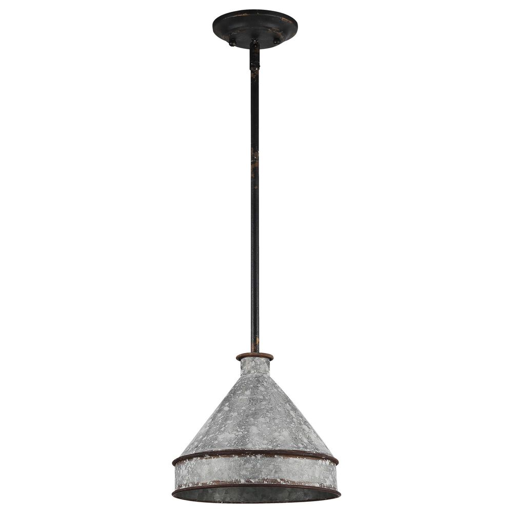Golden Lighting Jasper 1-Light Pendant in Antique Black and Weathered Gold, , large