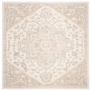 Safavieh Micro-Loop 3" Square Ivory and Beige Area Rug, , large