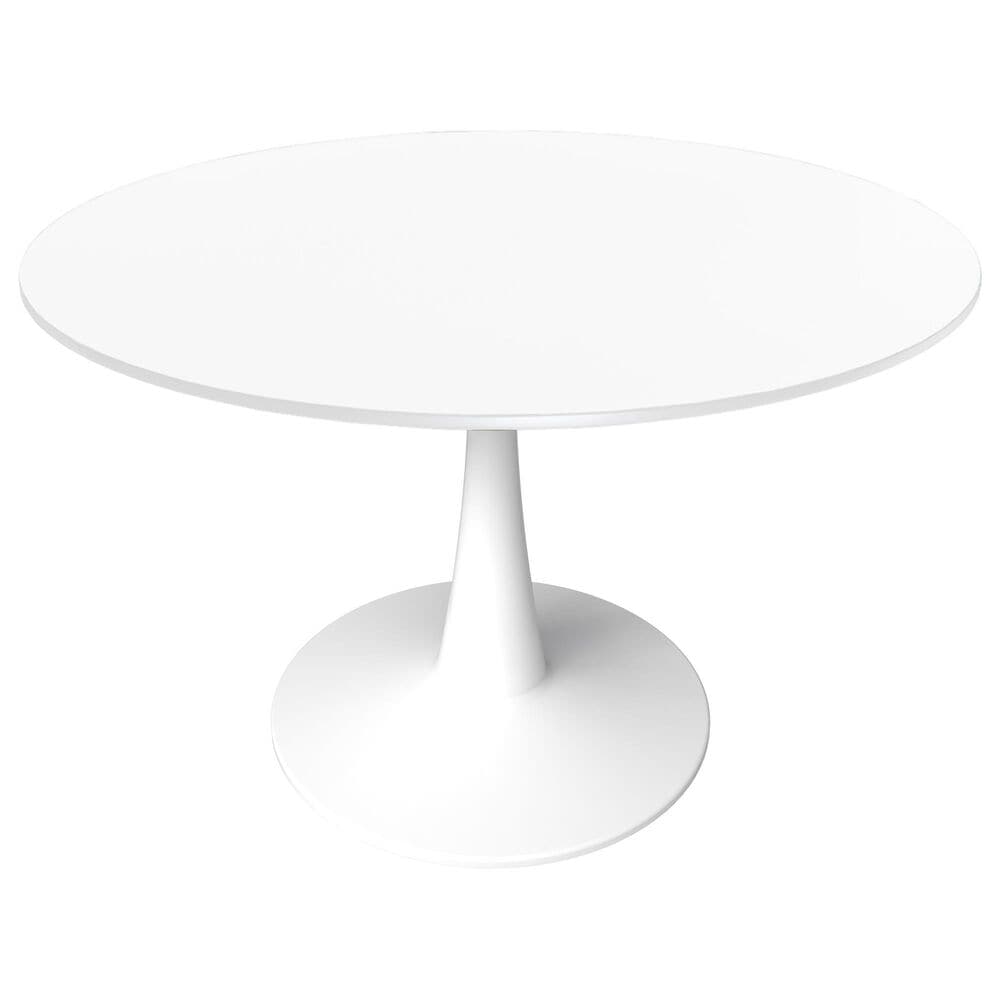 Leisuremod Bristol 40" Round Dining Table with MDF Top in White - Table Only, , large