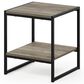 HOMLUX 2-Tier End Table in French Oak Grey and Black, , large