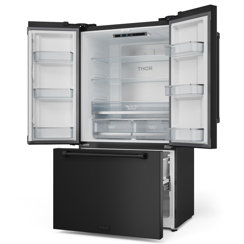 Thor Kitchen Gordon Ramsay 20.3 Cu. Ft. 3-Door French Door Refrigerator in Black, , large