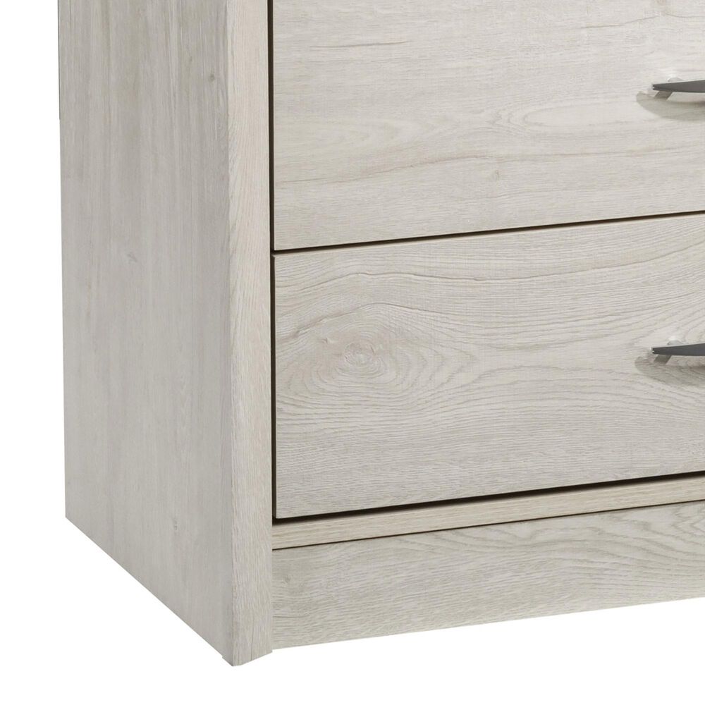 CorLiving Newport 5 Drawer Tall Dresser in White Washed Oak, , large